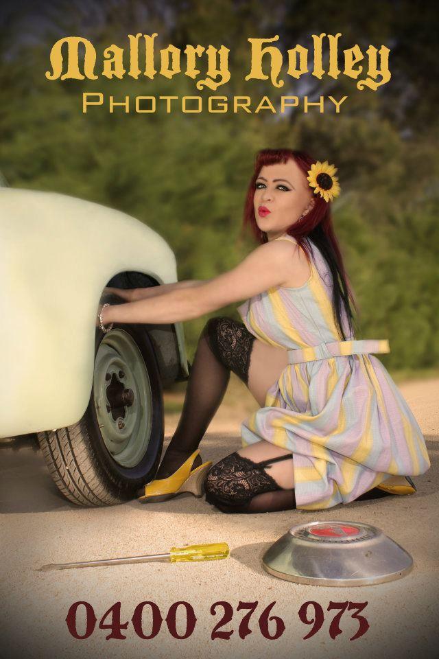A gorgeous vintage dress that I wore for a photo shoot with my car, an equally vintage 1955 FJ Holden. 