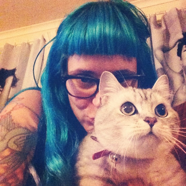 A 'selfie' that Denise took whilst cuddling Enzo.