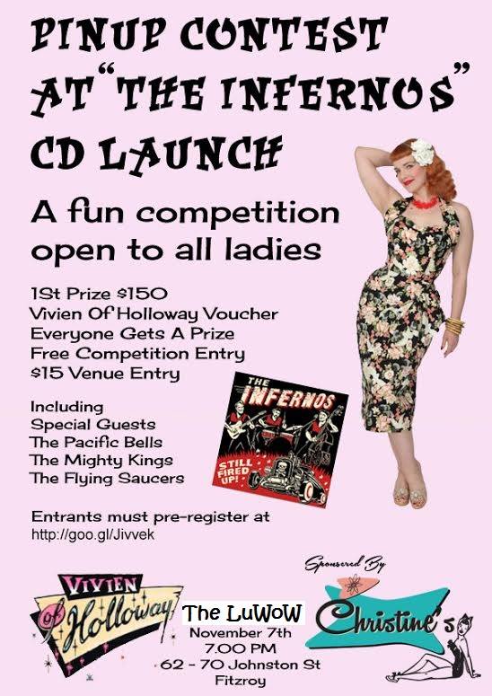 Pin-up Competition at The Infernos CD Launch Flyer