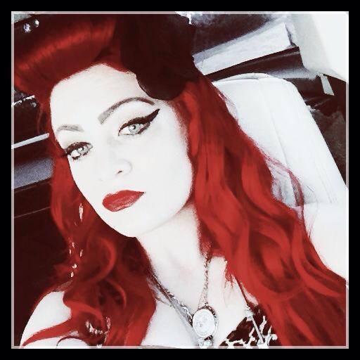 Selfie in the Corvette with my Manic Panic Wildfire Red hair. 