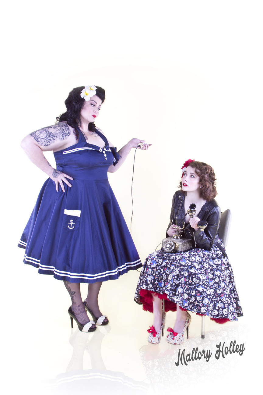 Mother and daughter pinup shoot