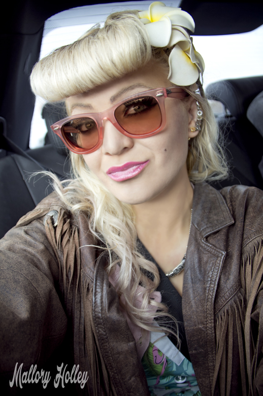 Car selfies on the way to see Marilyn