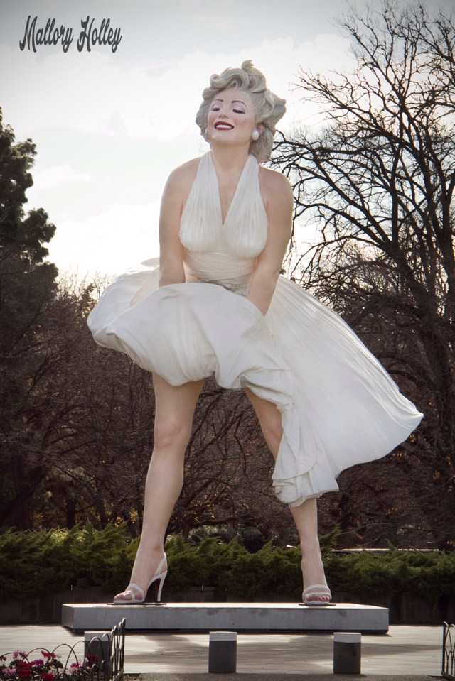 Looking at Forever Marilyn when crossing the road