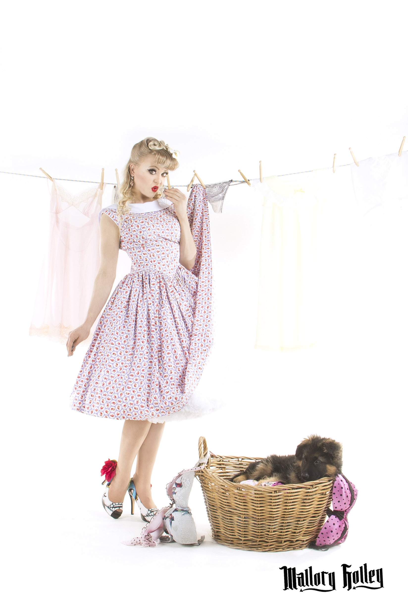 Pinup & Puppy Washing Day Photo Shoot